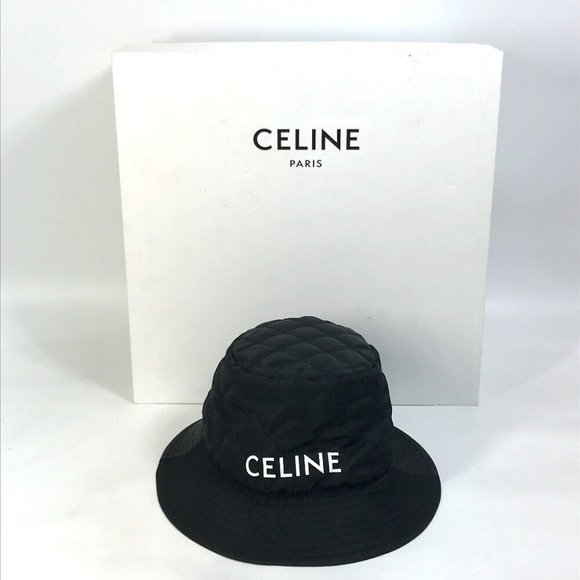 CELINE logo Quilted hat Black Nylon main image 4